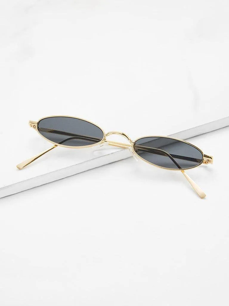 Metal Frame Flat Lens Sunglasses