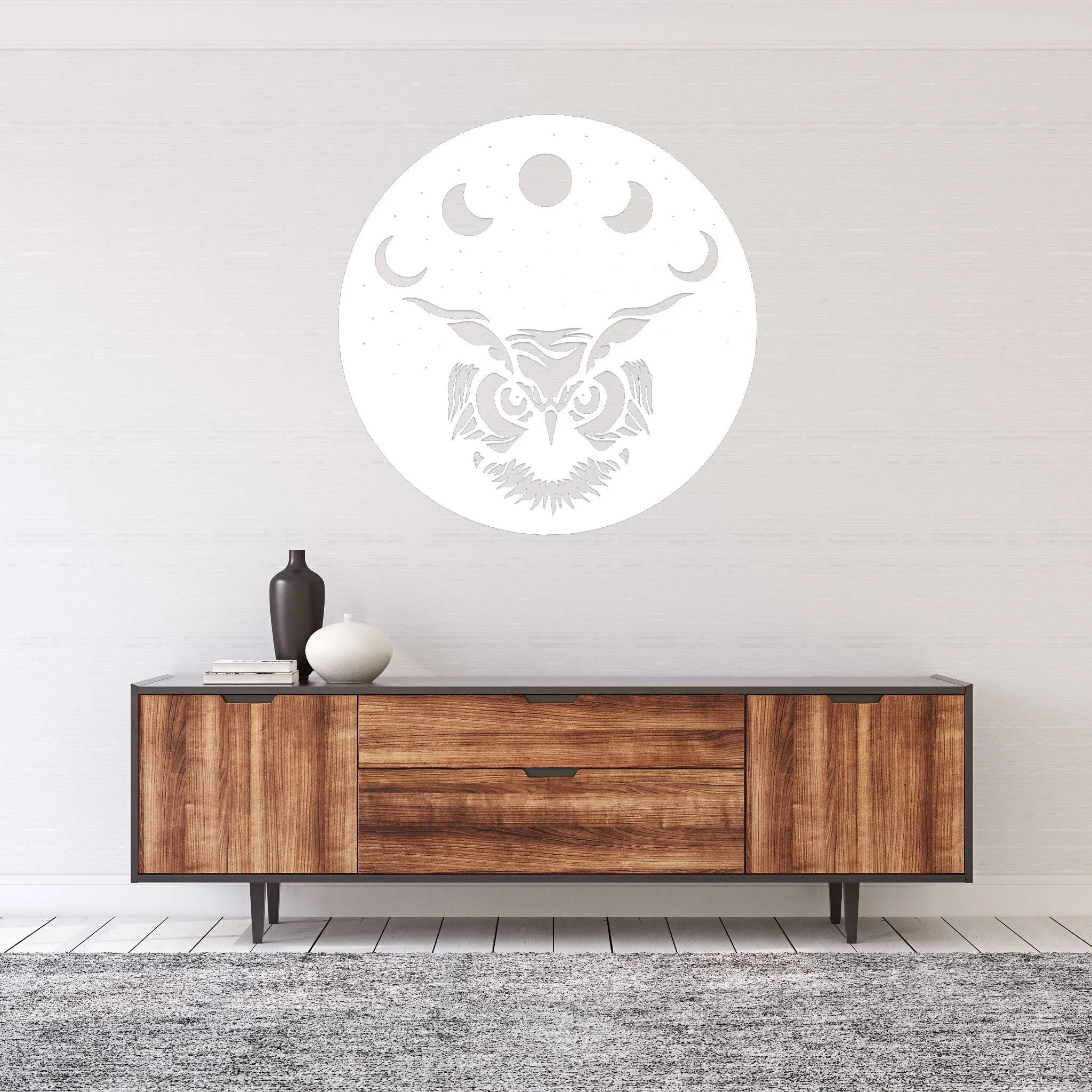 Moon Owl - Metal Wall Art