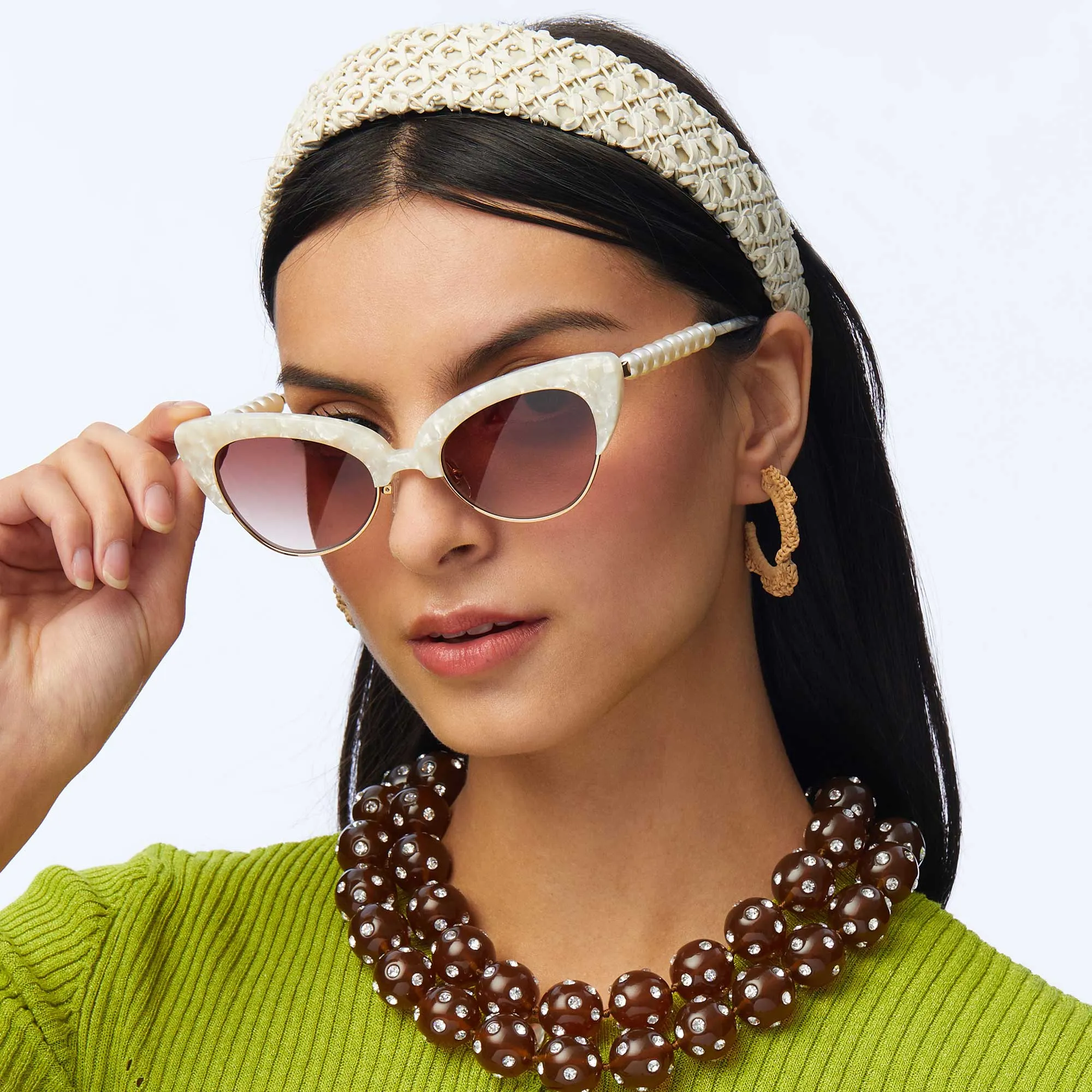 MOTHER OF PEARL NASHVILLE CAT-EYE SUNGLASSES