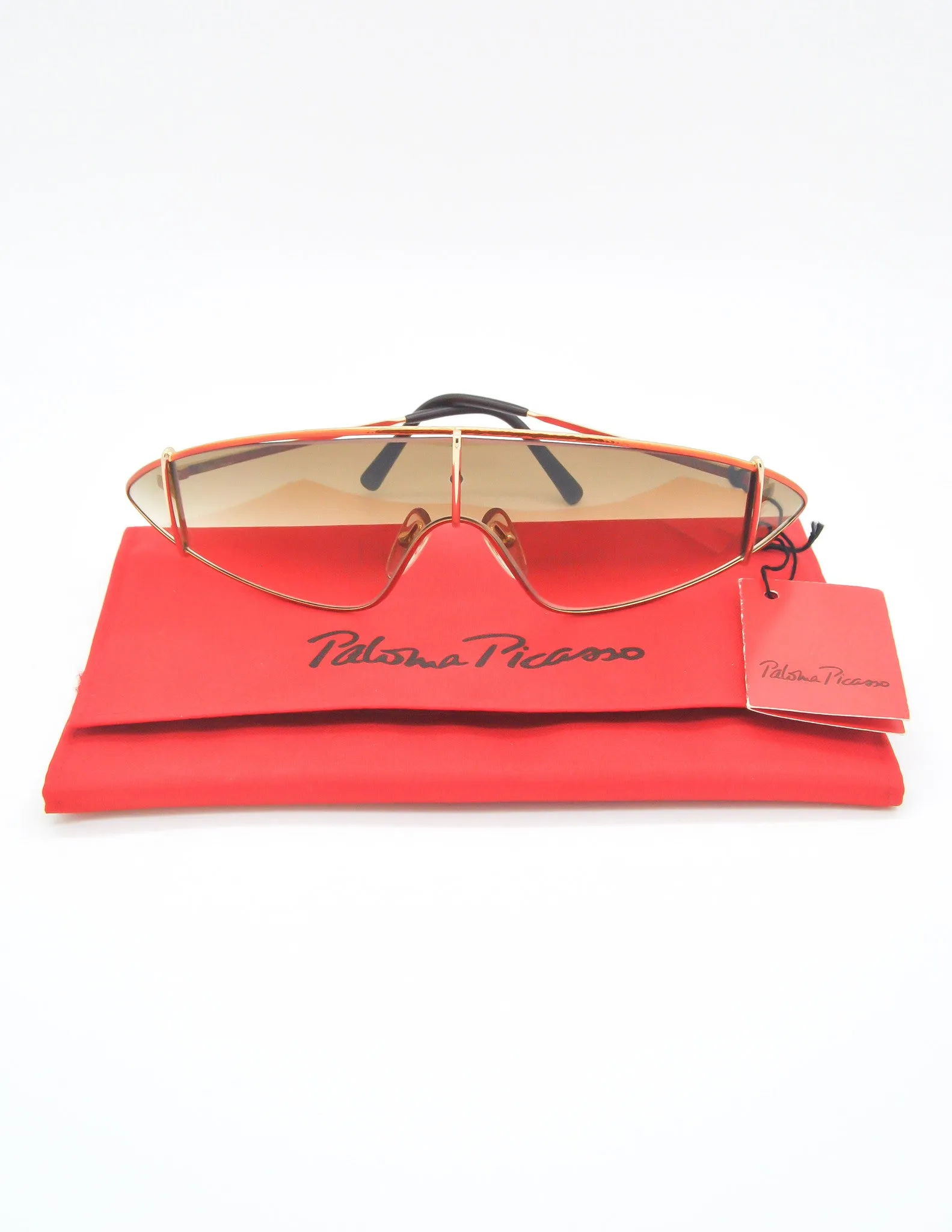 Paloma Picasso Vintage Orange and Gold Space Sunglasses 3728