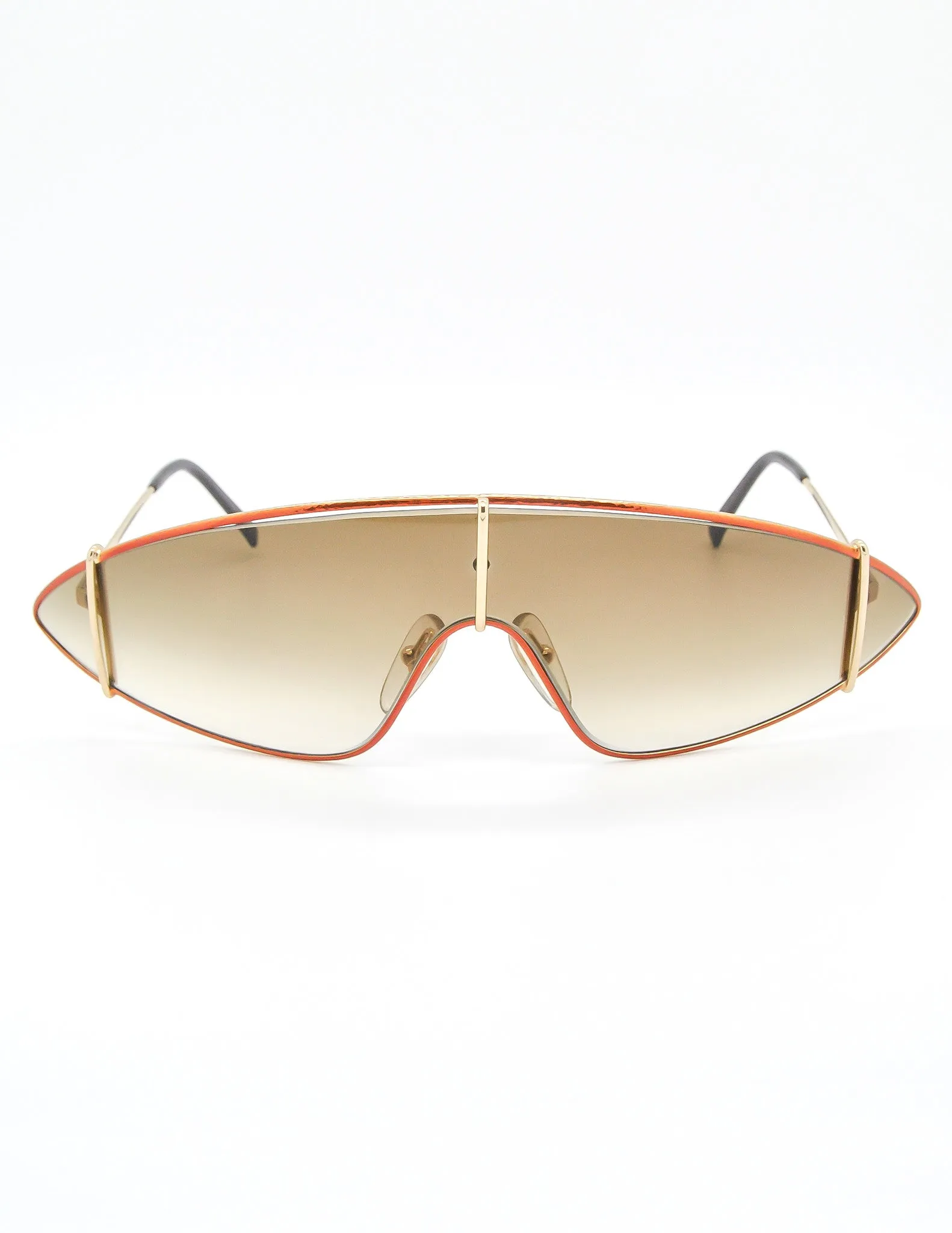 Paloma Picasso Vintage Orange and Gold Space Sunglasses 3728