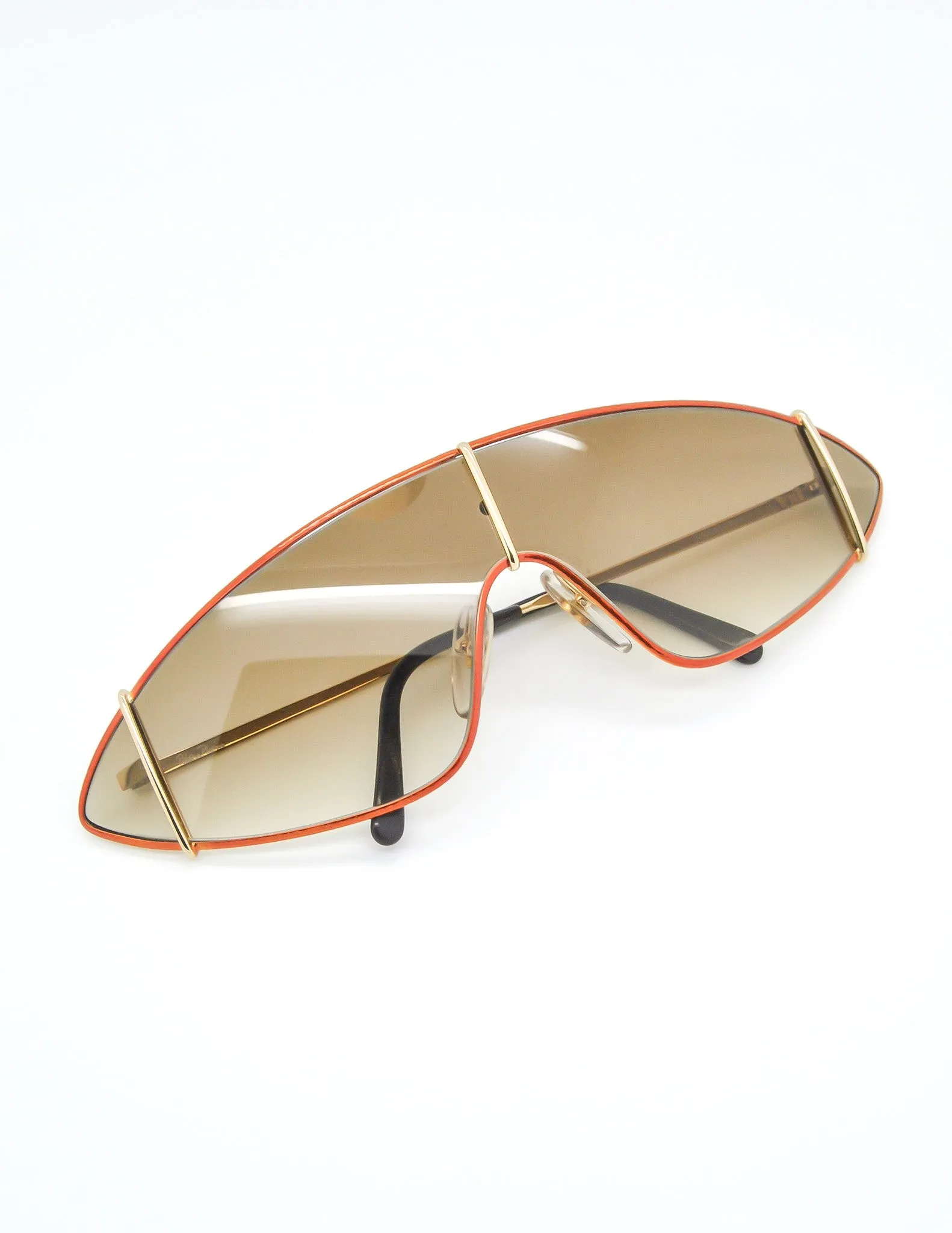 Paloma Picasso Vintage Orange and Gold Space Sunglasses 3728
