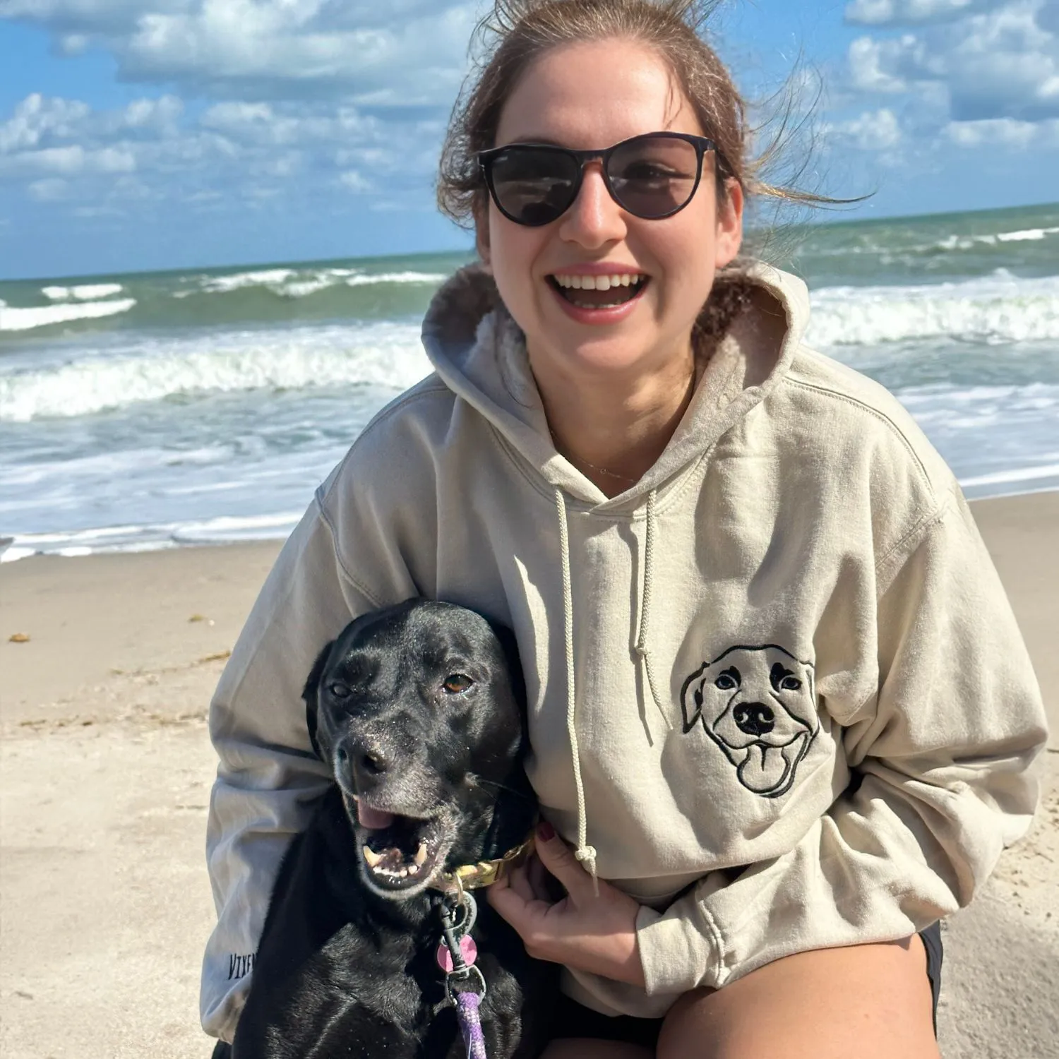 Pitbull Mom Sweatshirt or Hoodie, Custom Embroidered Gift from Photo Name