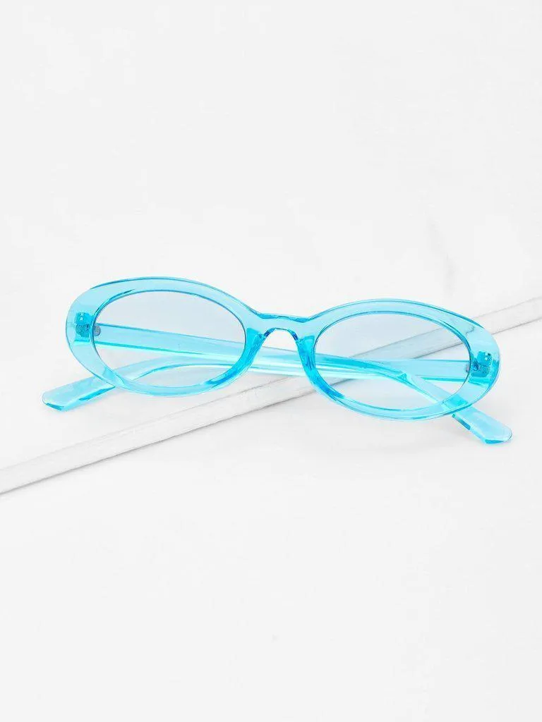 Plain Frame Flat Lens Sunglasses