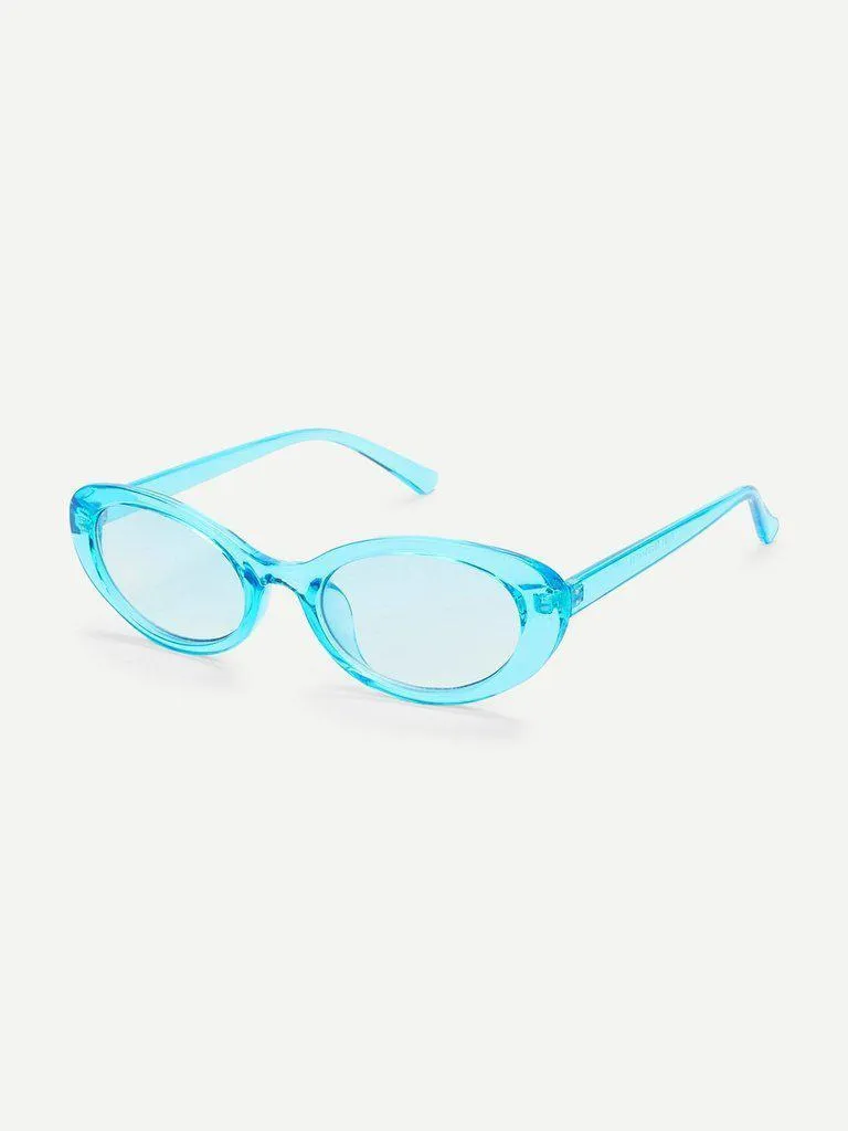 Plain Frame Flat Lens Sunglasses
