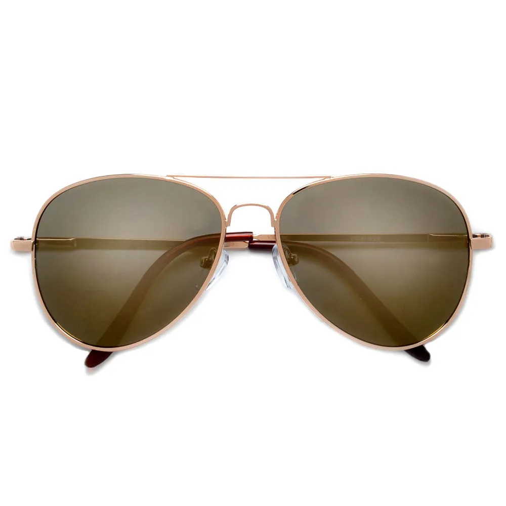Polarized Classic Aviator with Colorful Reflective Lens Sunglasses