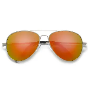 Polarized Classic Aviator with Colorful Reflective Lens Sunglasses