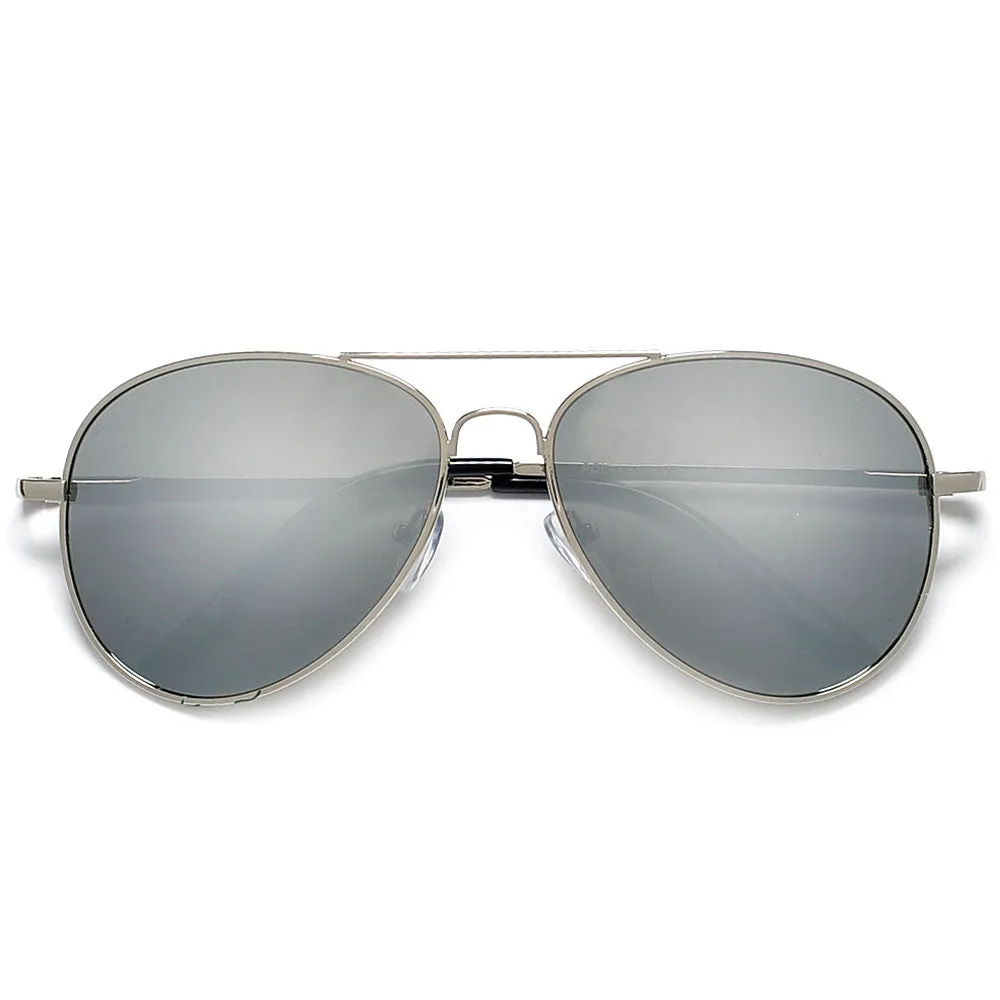 Polarized Classic Aviator with Colorful Reflective Lens Sunglasses