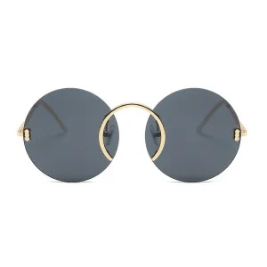 Pre Order:  Round Frame Rimless UV400 Sunglasses