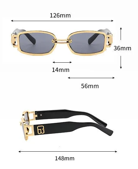 Pre Order:  Vintage Rectangle Tinted Lens Sunglasses
