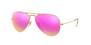 RAY BAN AVIATOR LARGE METAL GOLD | CYCLAMEN MIRROR