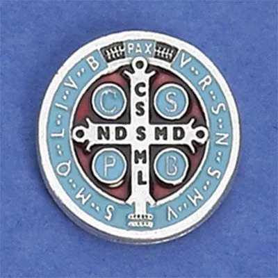 Saint Benedict Lapel Pin - Silver Tone Brown - Pack of 6
