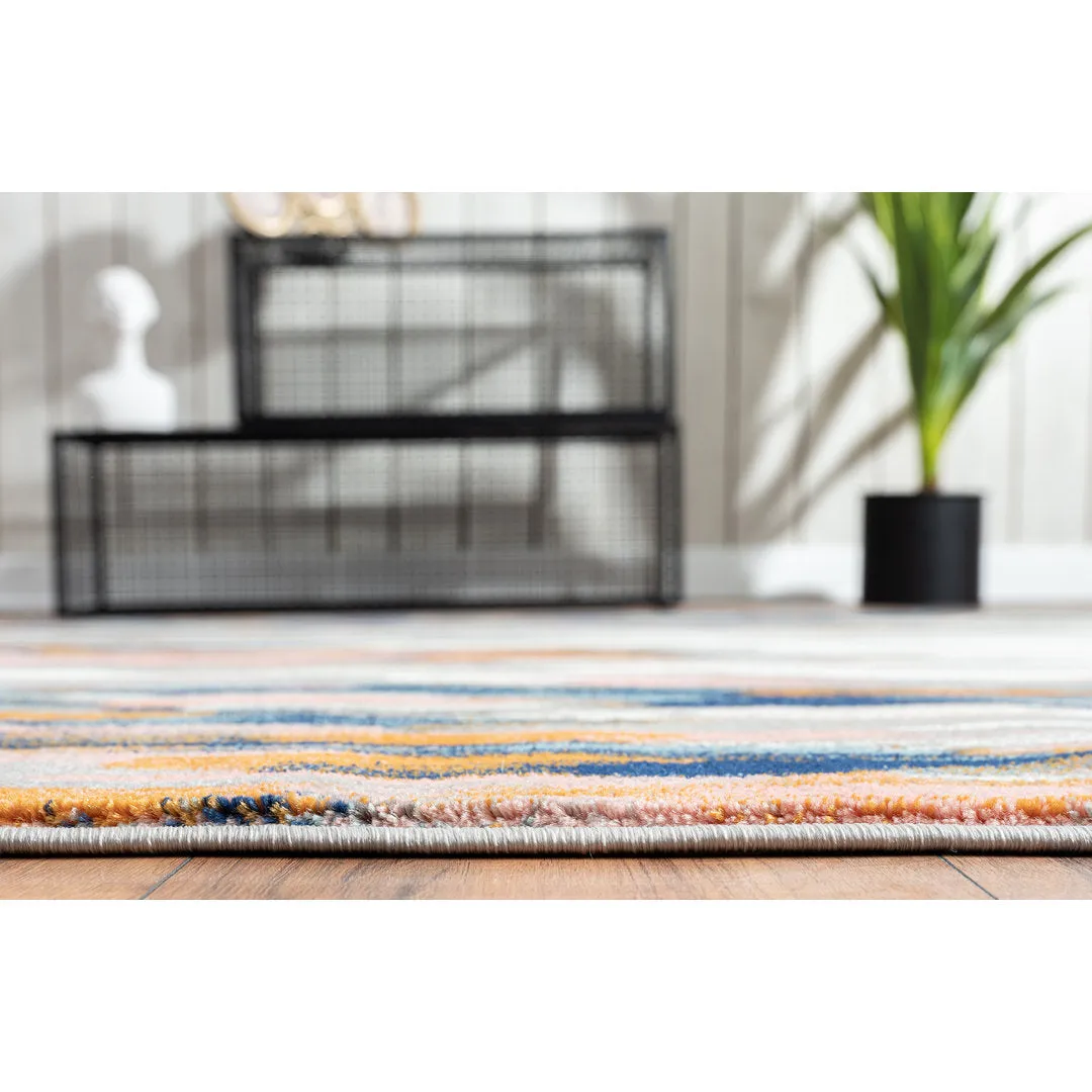 Seldovia Abstract Orange/Blue Area Rug