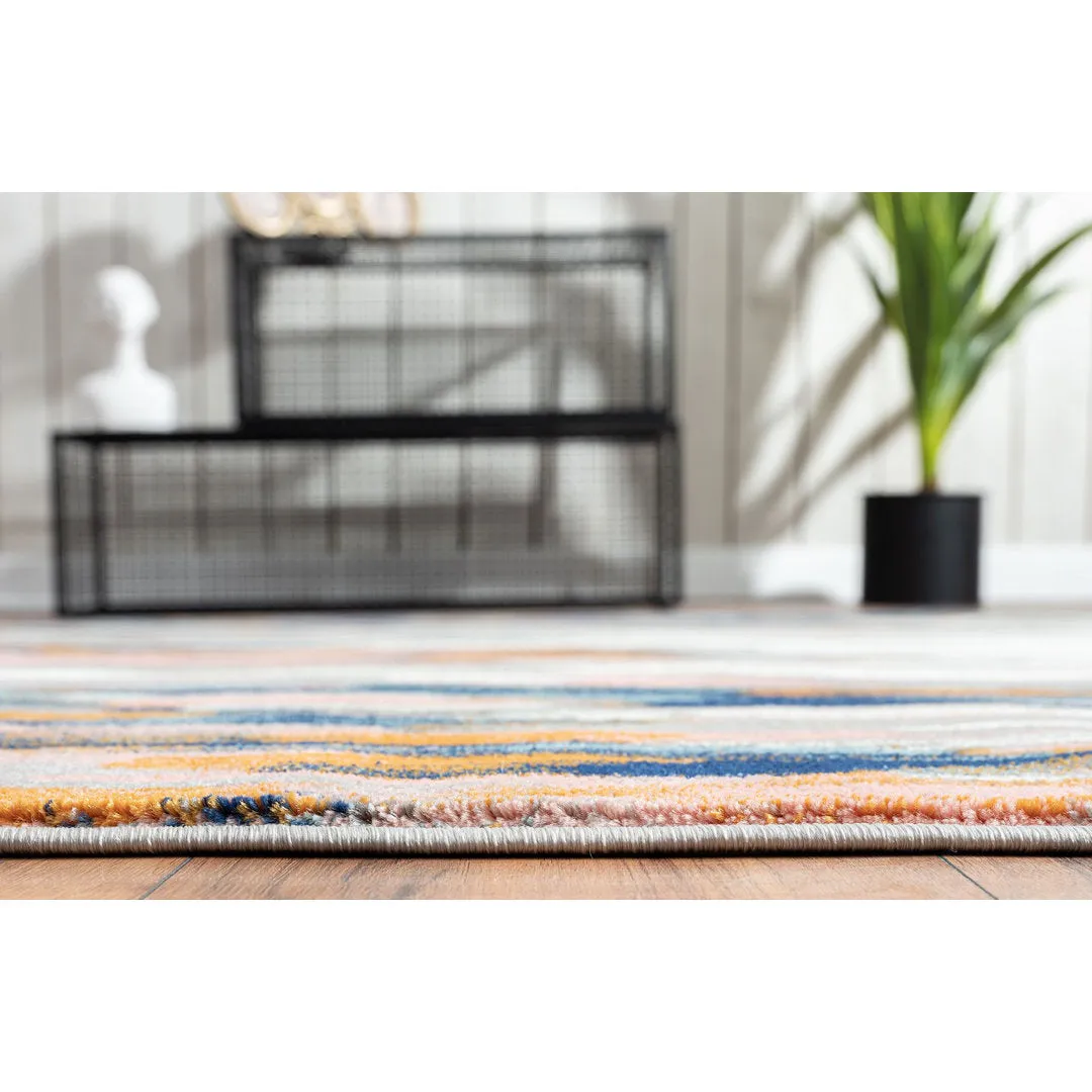 Seldovia Abstract Orange/Blue Area Rug