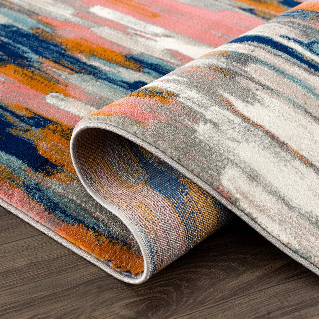 Seldovia Abstract Orange/Blue Area Rug