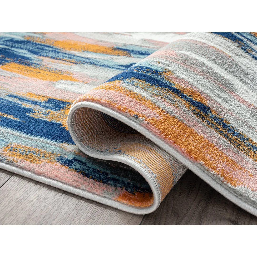 Seldovia Abstract Orange/Blue Area Rug