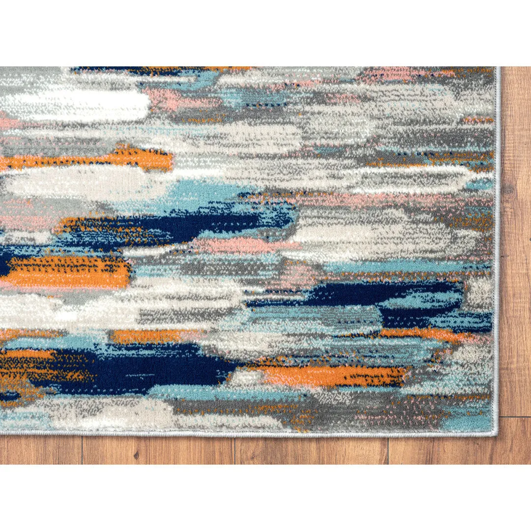 Seldovia Abstract Orange/Blue Area Rug