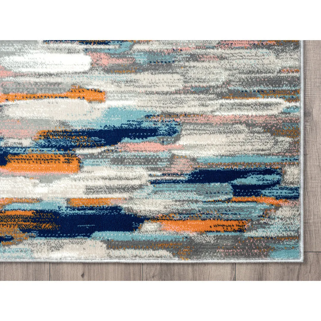 Seldovia Abstract Orange/Blue Area Rug