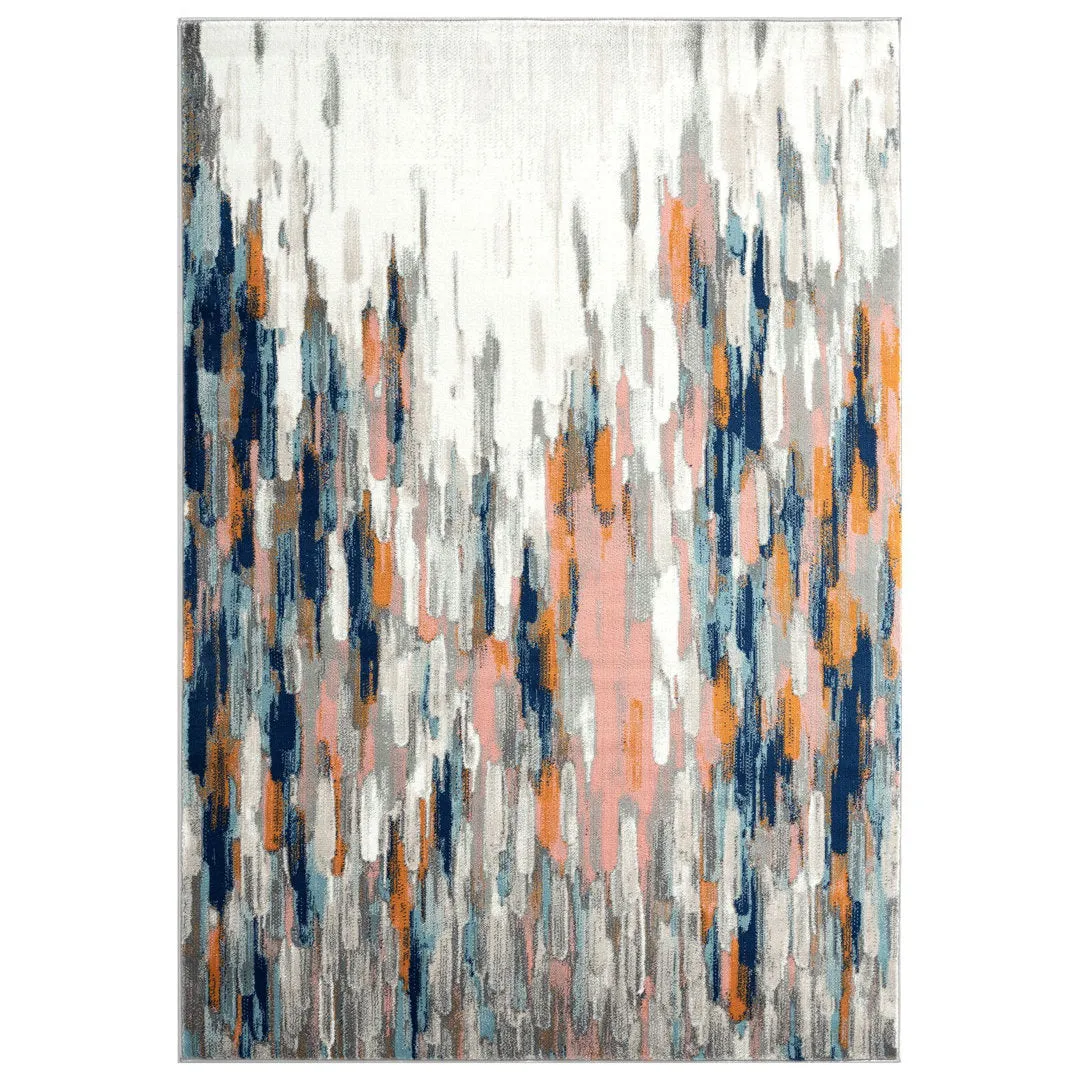 Seldovia Abstract Orange/Blue Area Rug