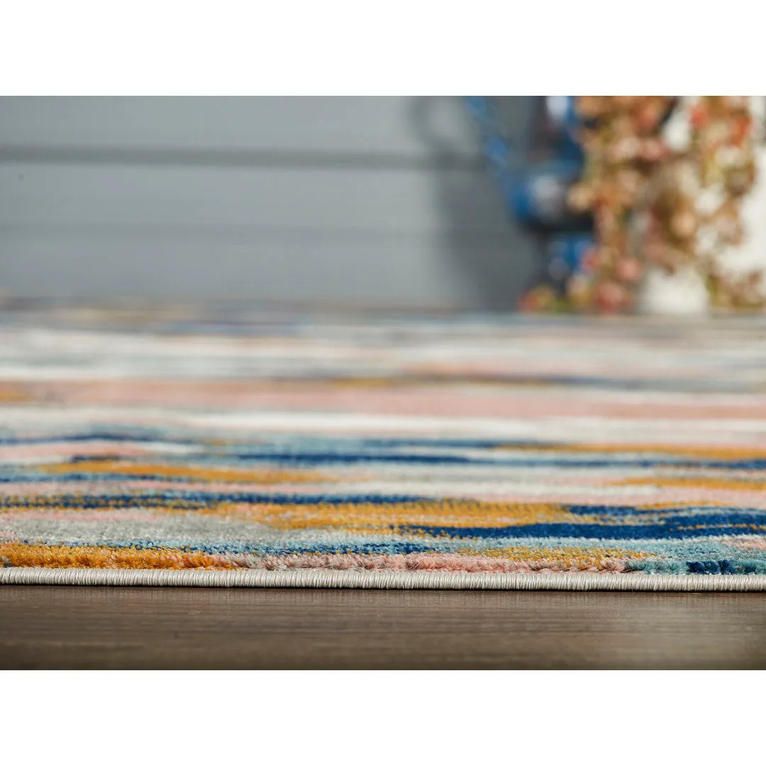 Seldovia Abstract Orange/Blue Area Rug