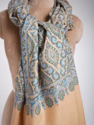 Sozni Jamavar Hand Embroidered Kashmiri Pashmina Shawl