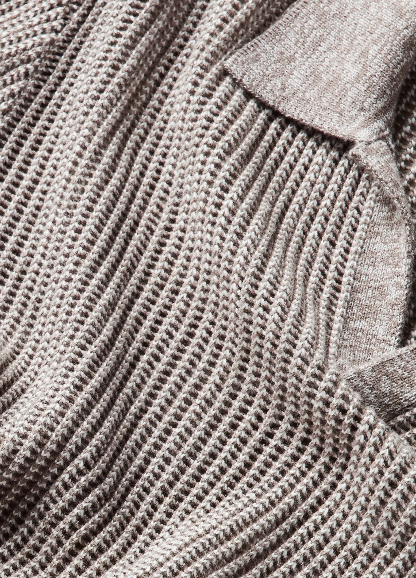 Speckle Mesh Knit Polo Neutral