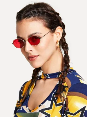 Tinted Oval Sunglasses