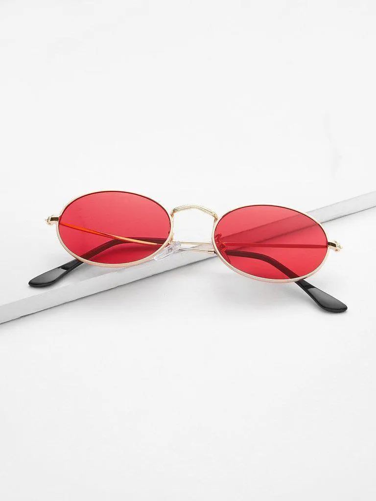 Tinted Oval Sunglasses