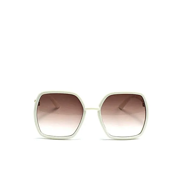 White Square Frame Tinted Sunglasses