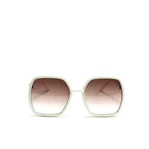 White Square Frame Tinted Sunglasses