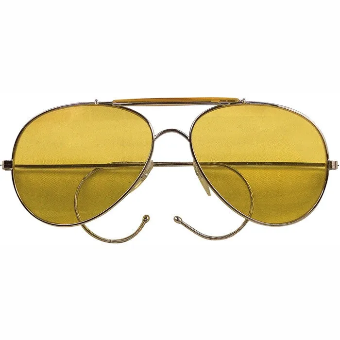 Yellow Lenses - US Air Force Style Aviator Sunglasses with Case
